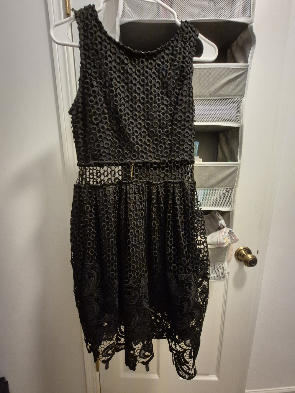 Black Lace Fit-and-Flare Women's Dress